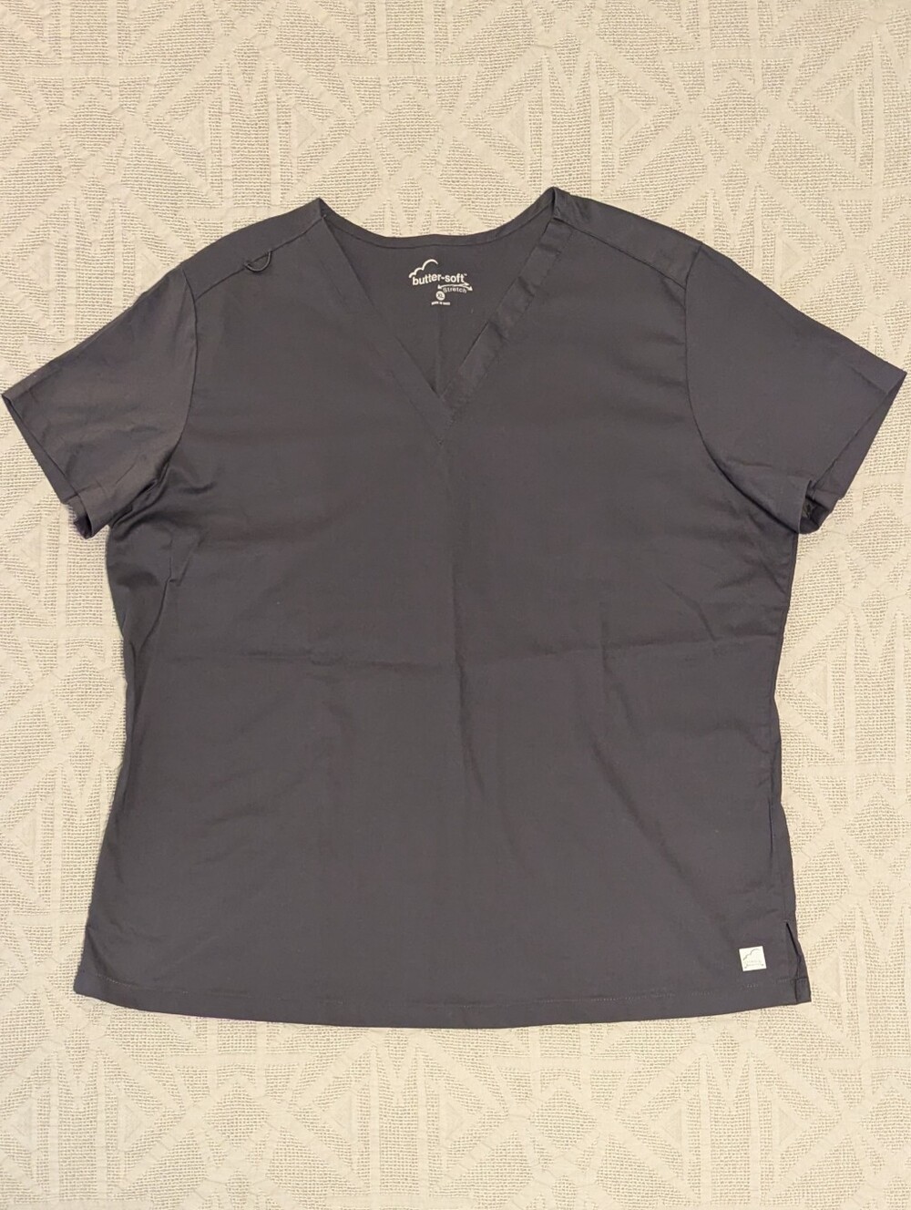 Butter-Soft Stretch V-Neck Tuck In Top - Gray